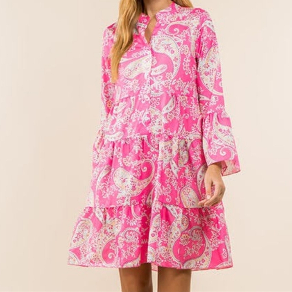 NWT, Small Pink Paisley Dress